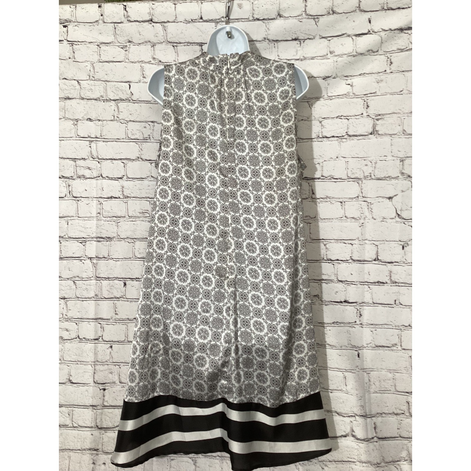 Peter Som for DesigNation Black White Medallion Stripe Shift Dress Large L