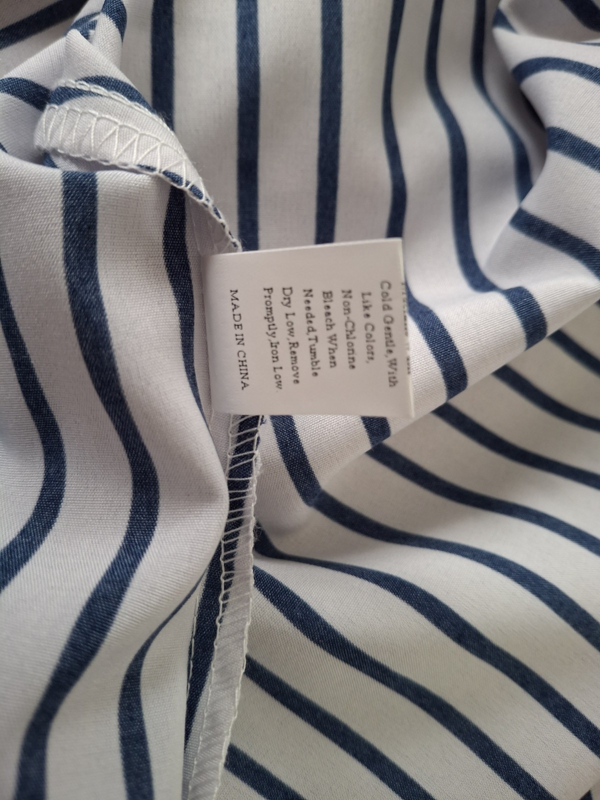 CAMELLIA By Affection Blue White Striped Multi Color Shirt Dress Nautical Small