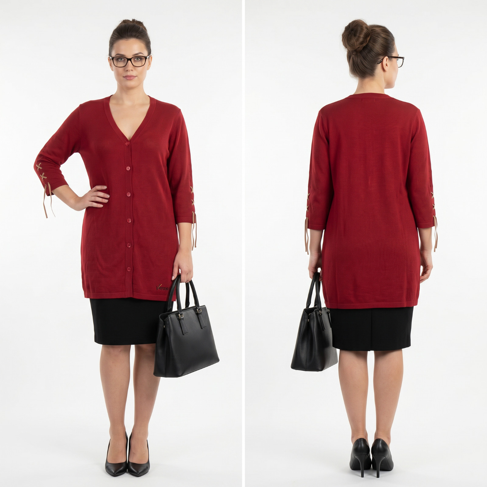 VERPASS vintage knit dress size 40 red made in Germany 90s corporate chic