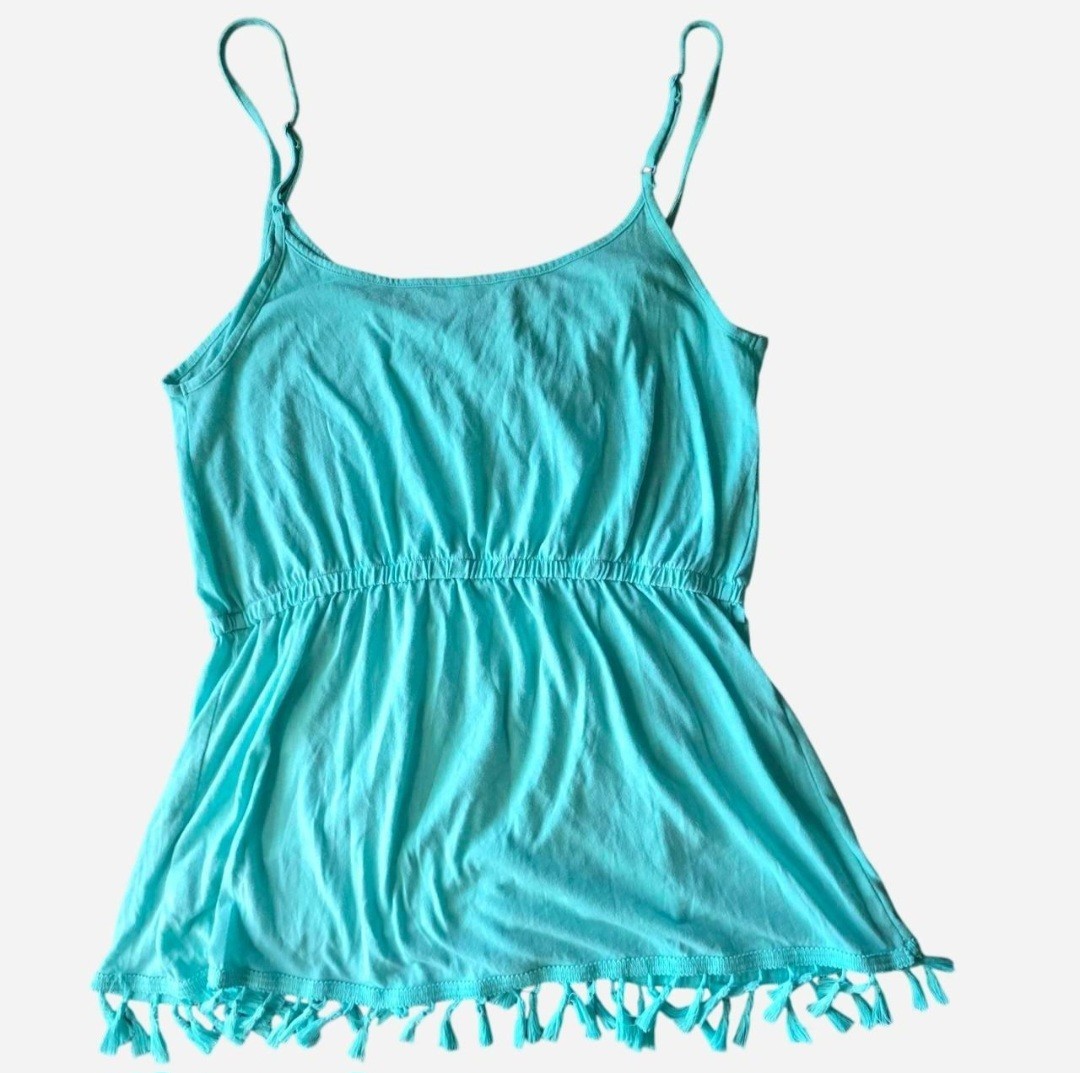 Victoria’s Secret Turquoise Tassel Trim Sleep Romper Size M