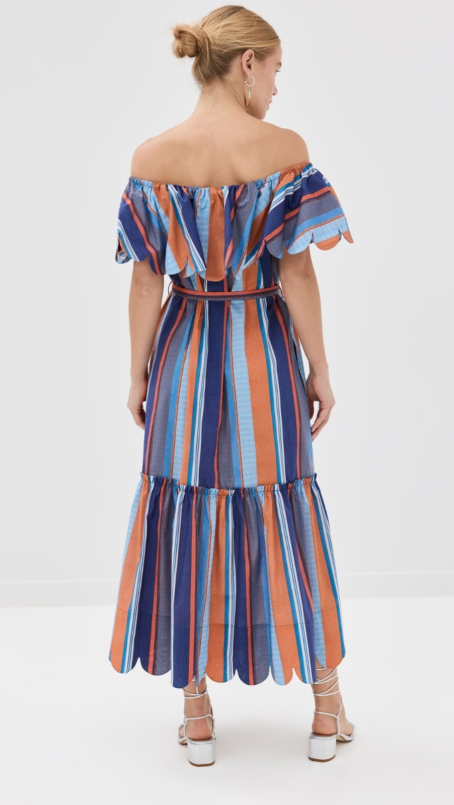 NWT HORROR VACUI Aya Patchwork Dress Scallop Striped sz Small