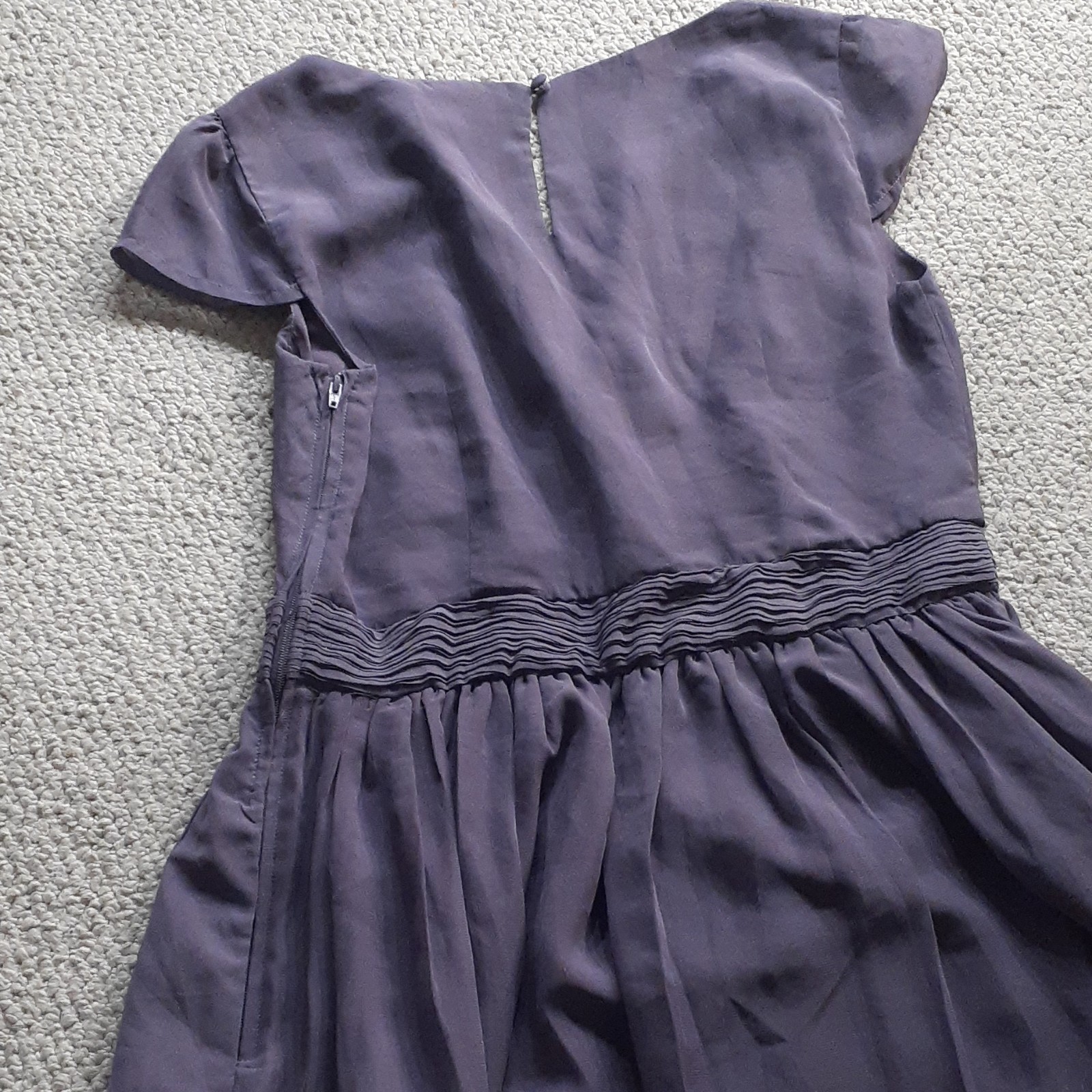 Tevolio Purple Chiffon Wrap dress Cap Sleeve Size 4 Side Zipper with Pockets
