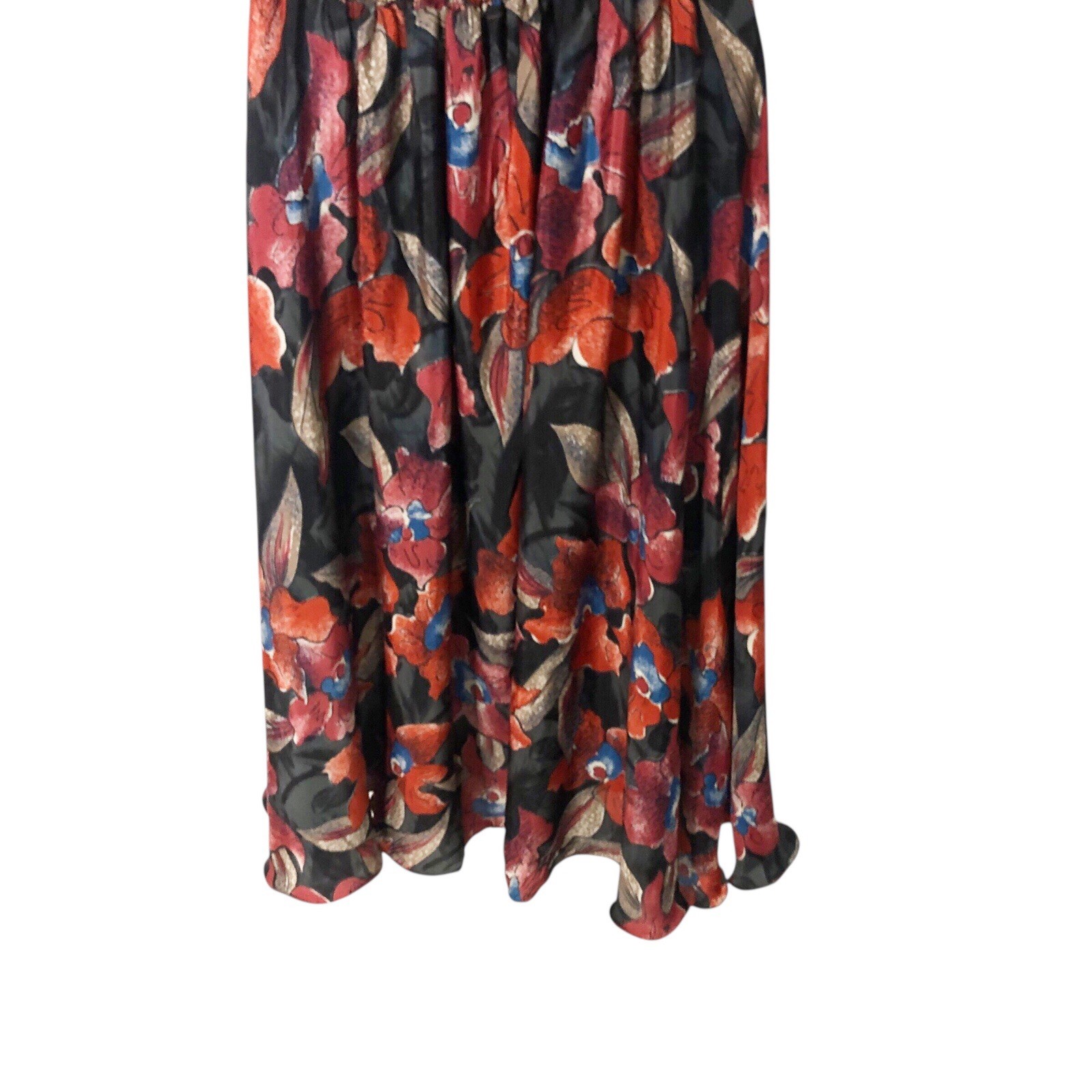 DHARMA Small Trading Floral MIDI Halter Dress Silk Blend Lightweight Unlined NWT