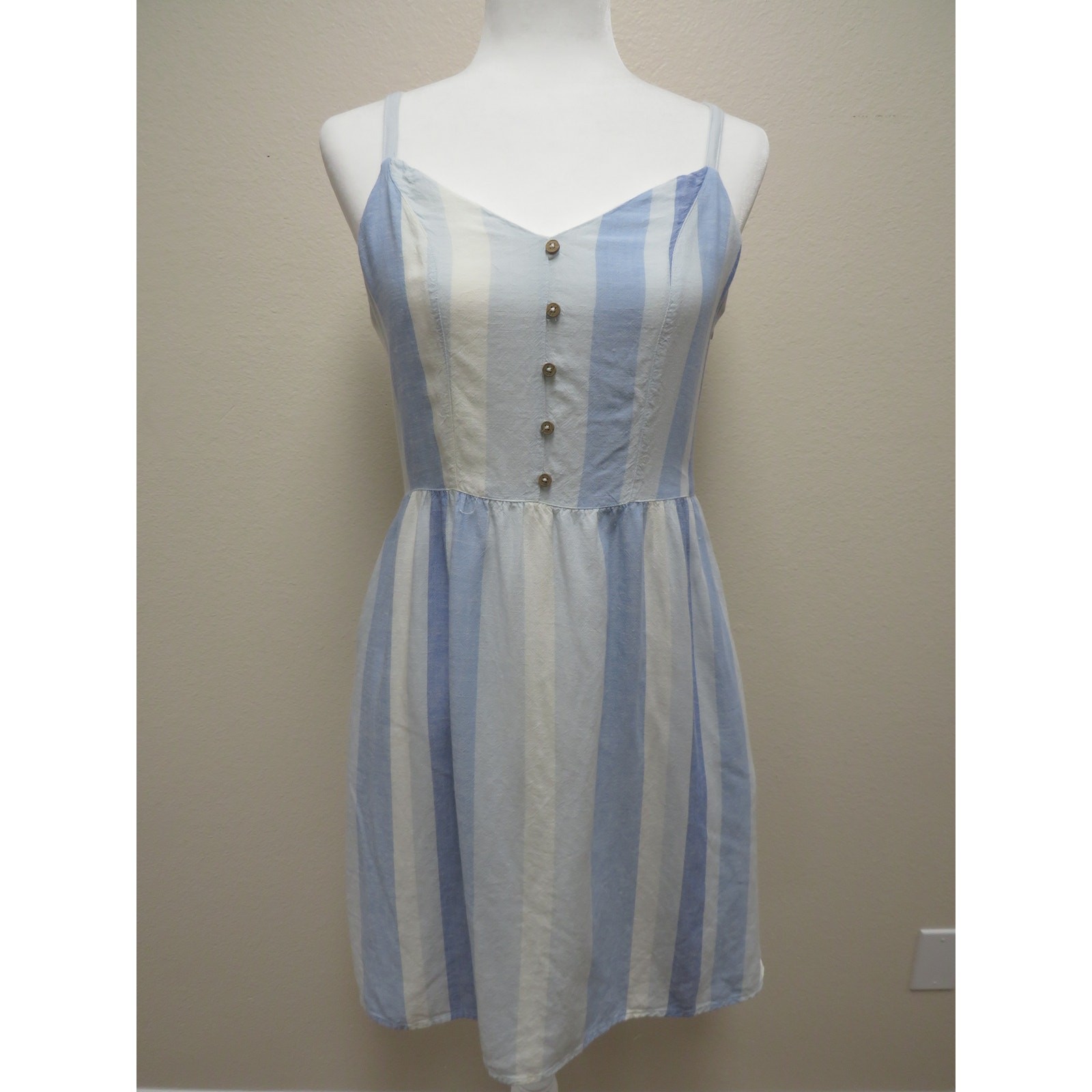 Joie Women’s 4 Short Dress Blue White Stripe Adjustable Straps Beachy Nautical