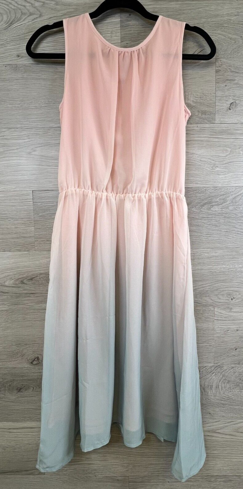 New H&M Girls Dress Juniors 14Y Girls Youth Pink Blue Gradient Sleeveless Lined