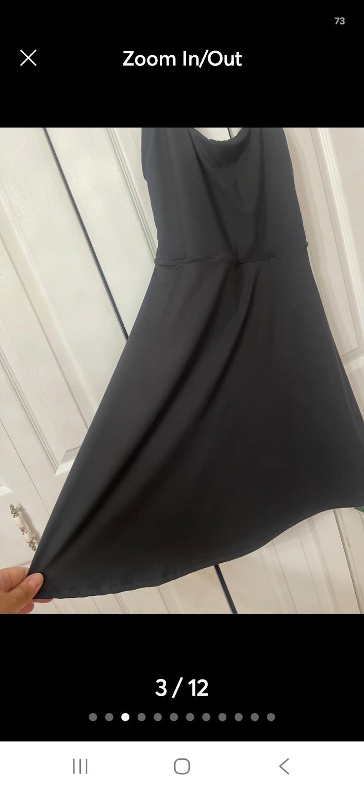 Halara SoftlyZero Airy U Neck 2-in-1 Pocket Mini Active Dress Medium Black