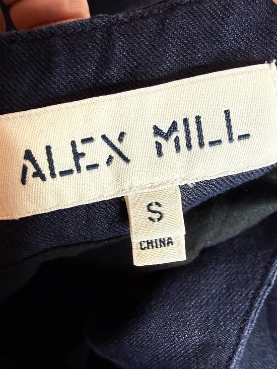 Alex Mill Navy Linen Button Front Shift Dress Size S
