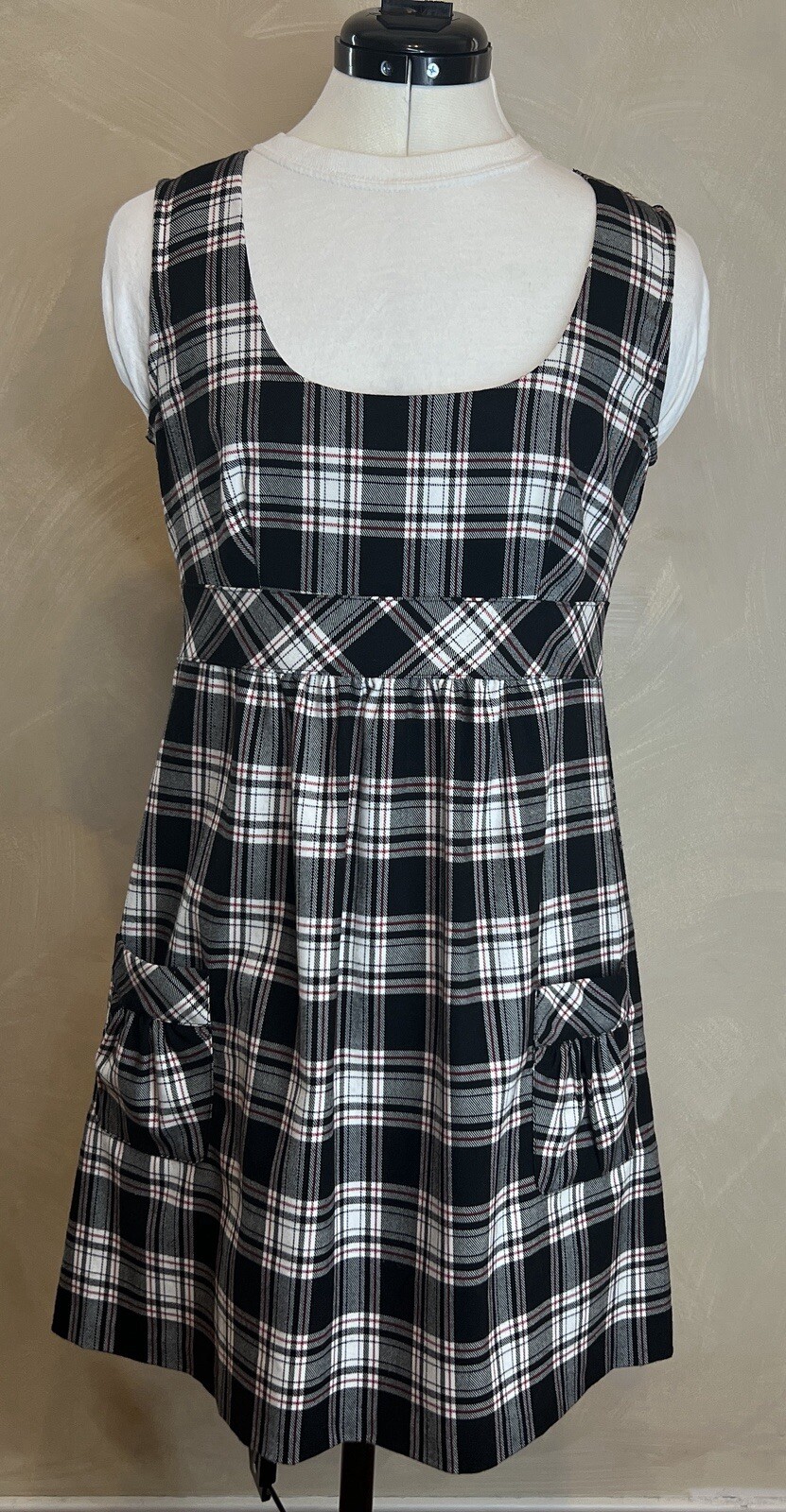 Speechless Women’s Plaid/tartan Clueless Academia Jumper Dress W/Pockets|Size:7