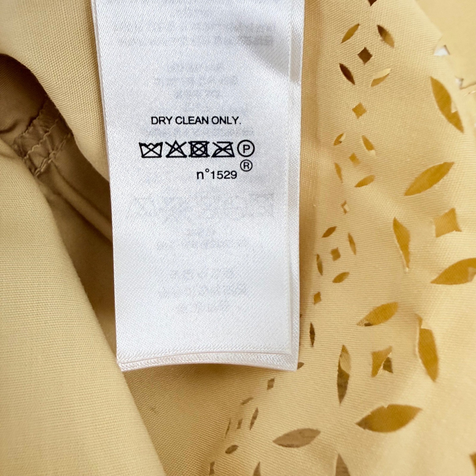 Lauren Ralph Lauren Eyelet Laser Cut Poplin Midi Dress Size 8 Beige Feminine