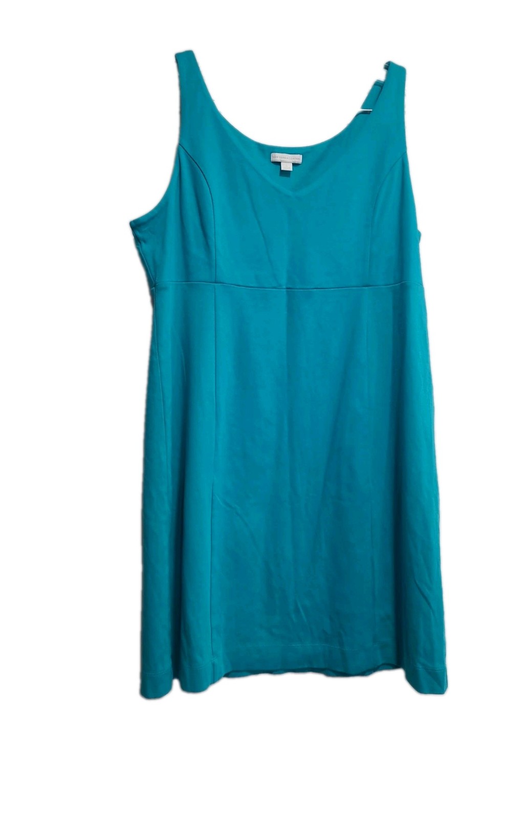 New York & Co Women’s Teal Solid V-Neck Sleeveless Knit Dress Sz XL 100% Cotton
