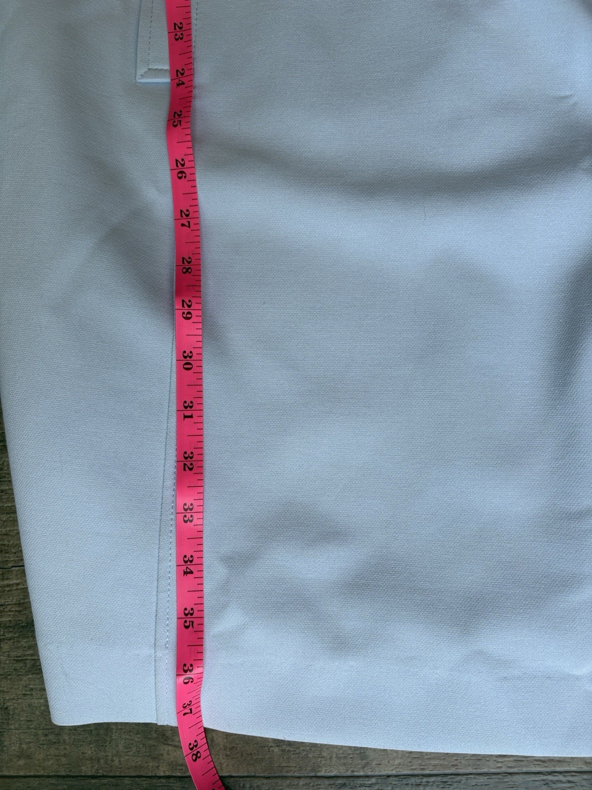 Etcetera Light Blue Sleeveless V-Neck Shift Dress 2 Pockets Piqué