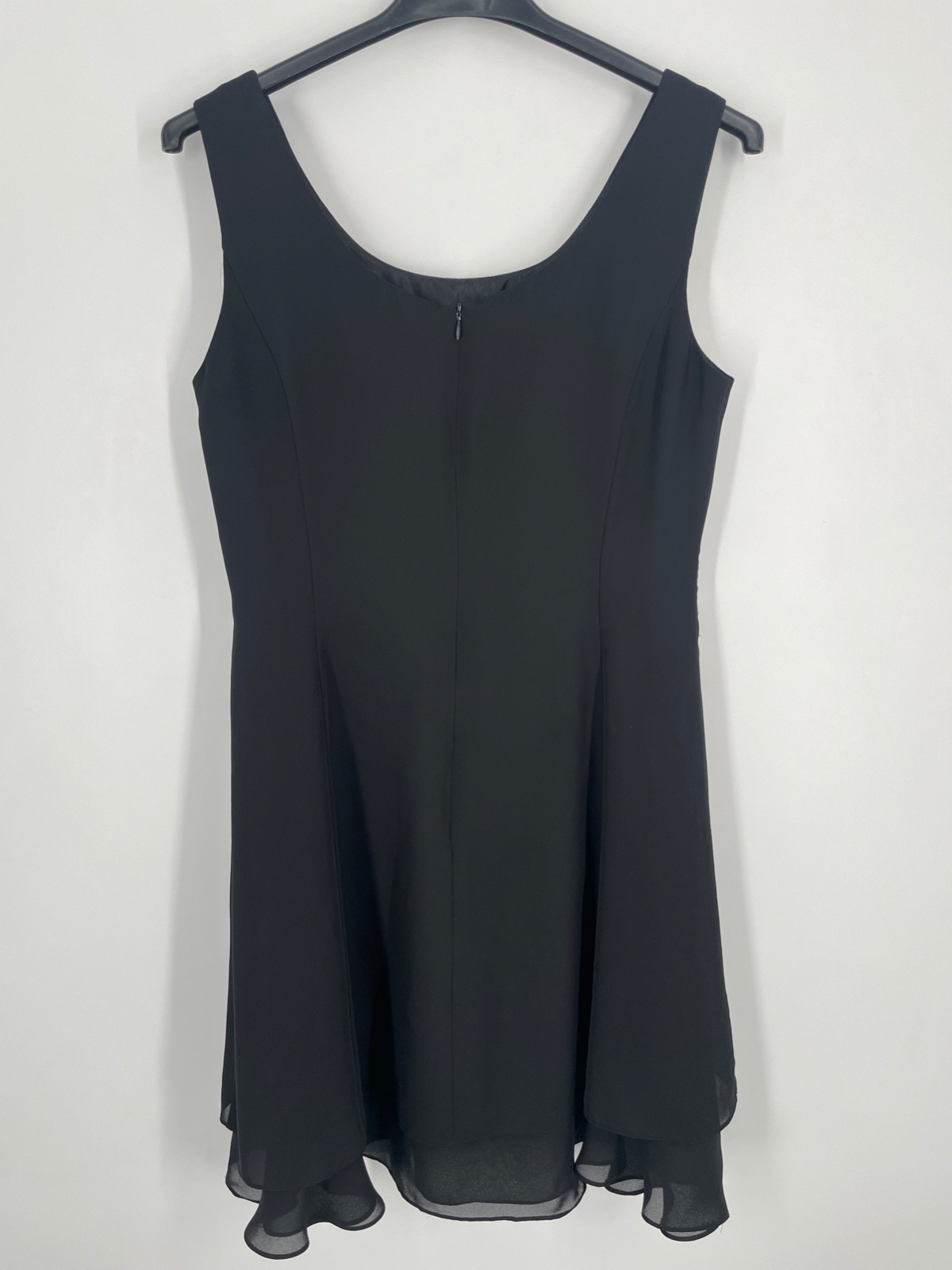VTG Virgo women’s 12 Black Chiffon A-Line 2pc Dress set Scoop Neck bolero jacket