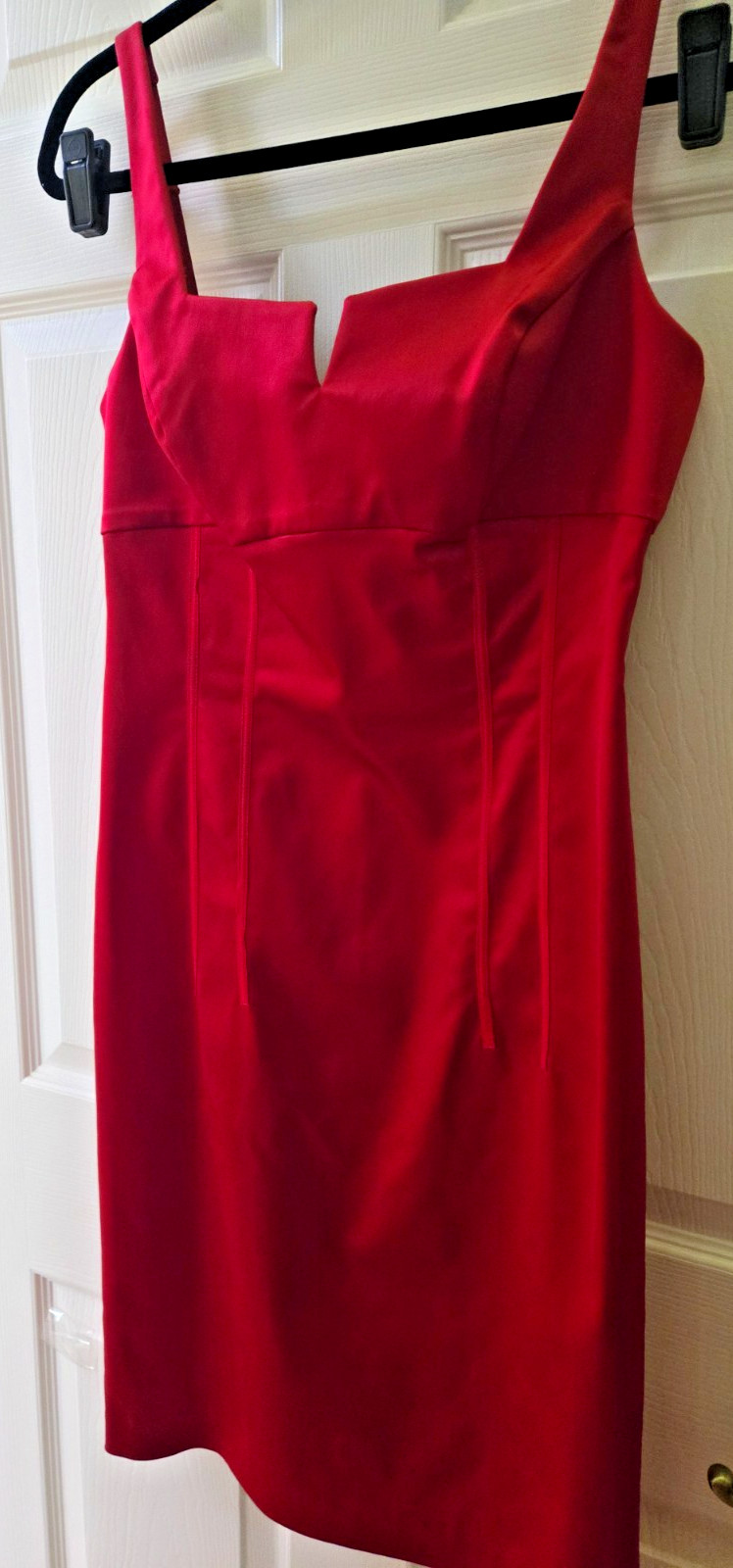 Alberto Makali Red Satin Fitted Dress SIze 6
