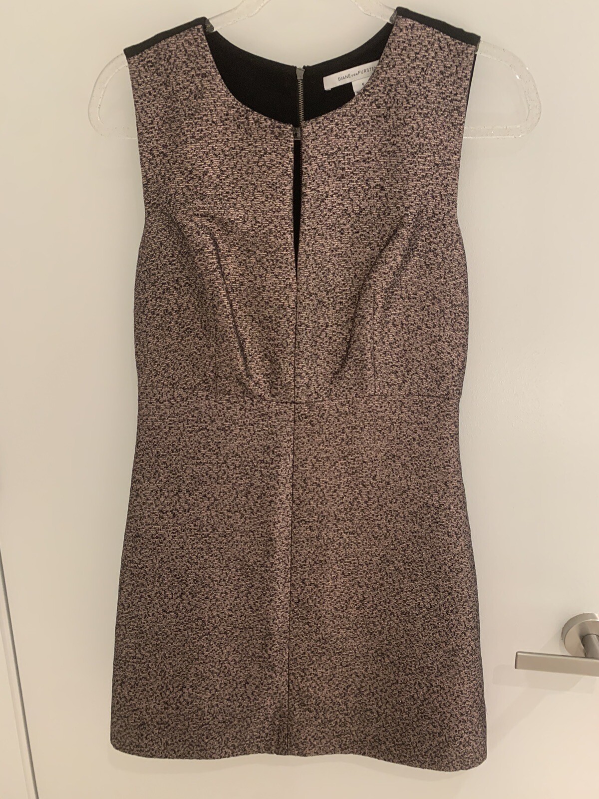 Diane Von Furstenberg DvF Black And Copper Metallic Dress Size 6 EUC