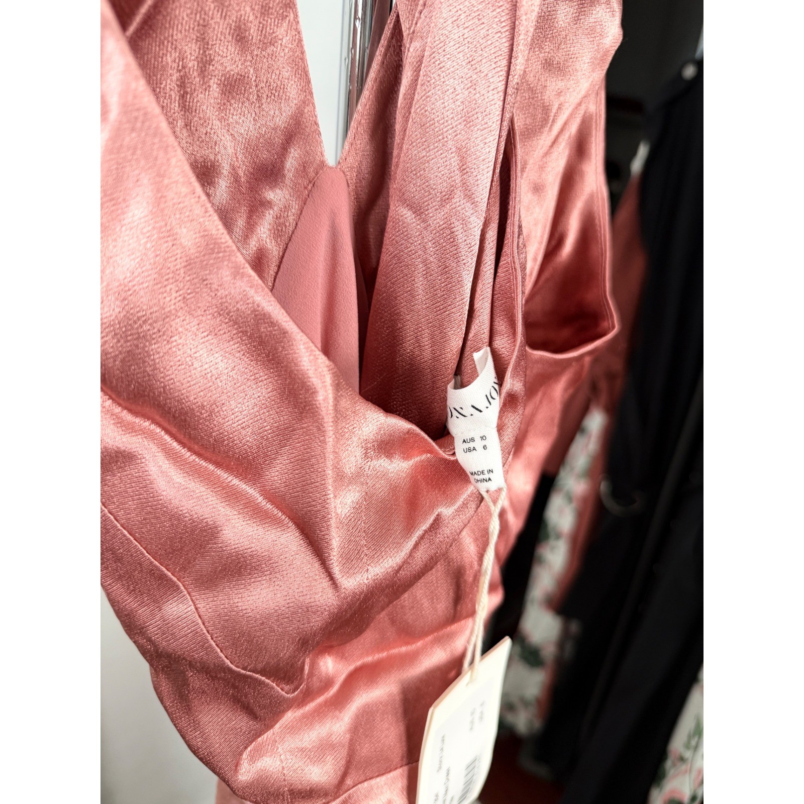 Shona Joy La Lune High Neck Twist Maxi Dress Antique Rose Pink Size 6