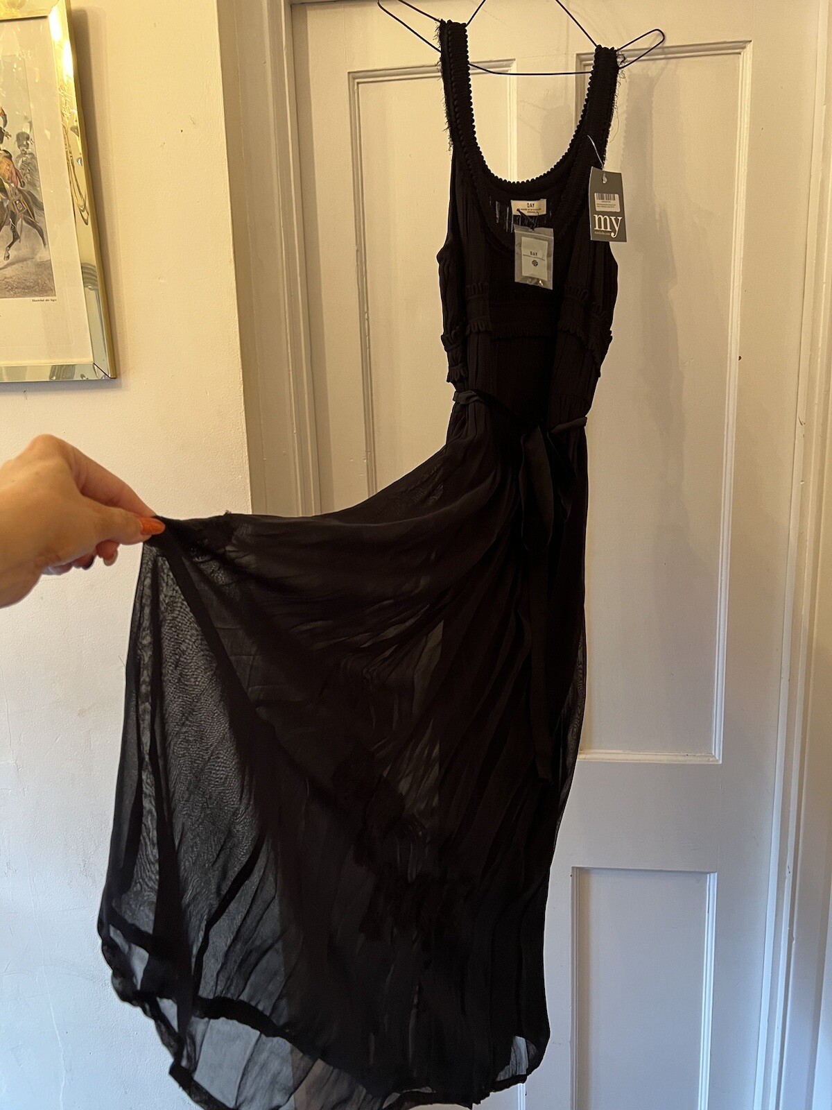 New Day Birger Et Mikkelsen Black Silky Cinderella Sleeveless Dress,40/UK 12
