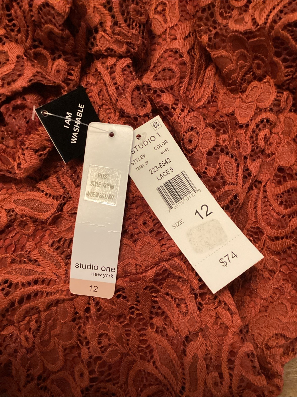 Studio One New York Dress Color Rust Size 12