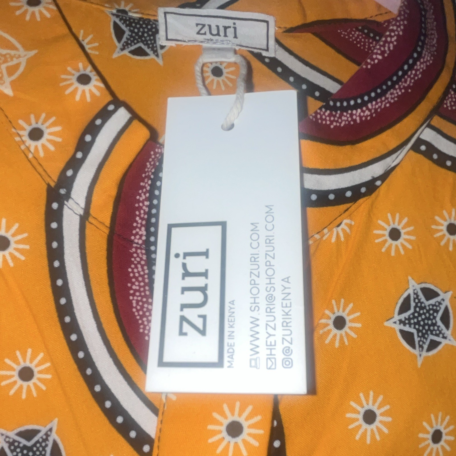 Zuri Women’s 1X Orange Geometric Collared Sleeveless Button Shirt Dress