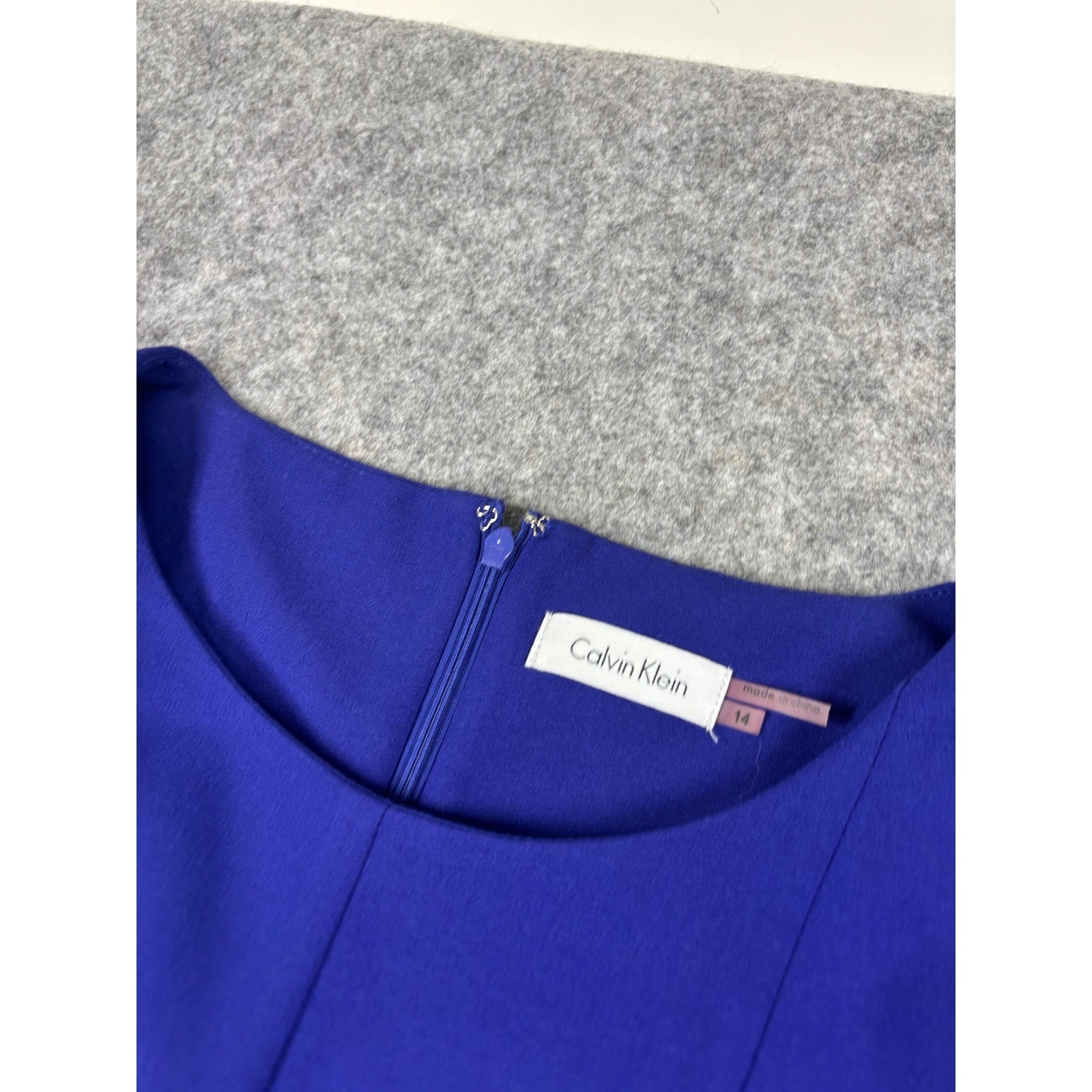 Calvin Klein Royal Blue Sleeveless Fit and Flare Pleated Skirt Dress Womens 14