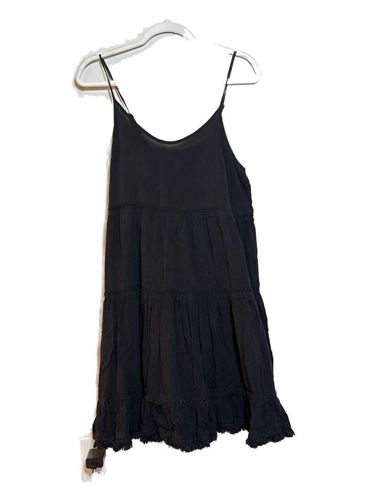 L Mossimo Supply Co. Black Sleeveless Tiered Mini Dress