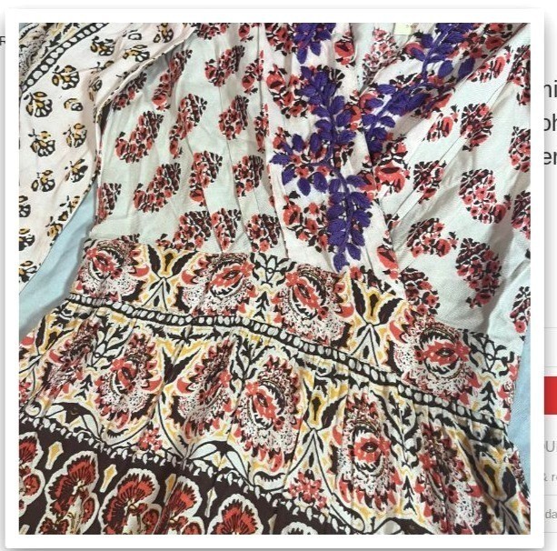 Raga Blooming Trails Floral Paisley Split Front Maxi Dress S V-Neck Boho Anthro