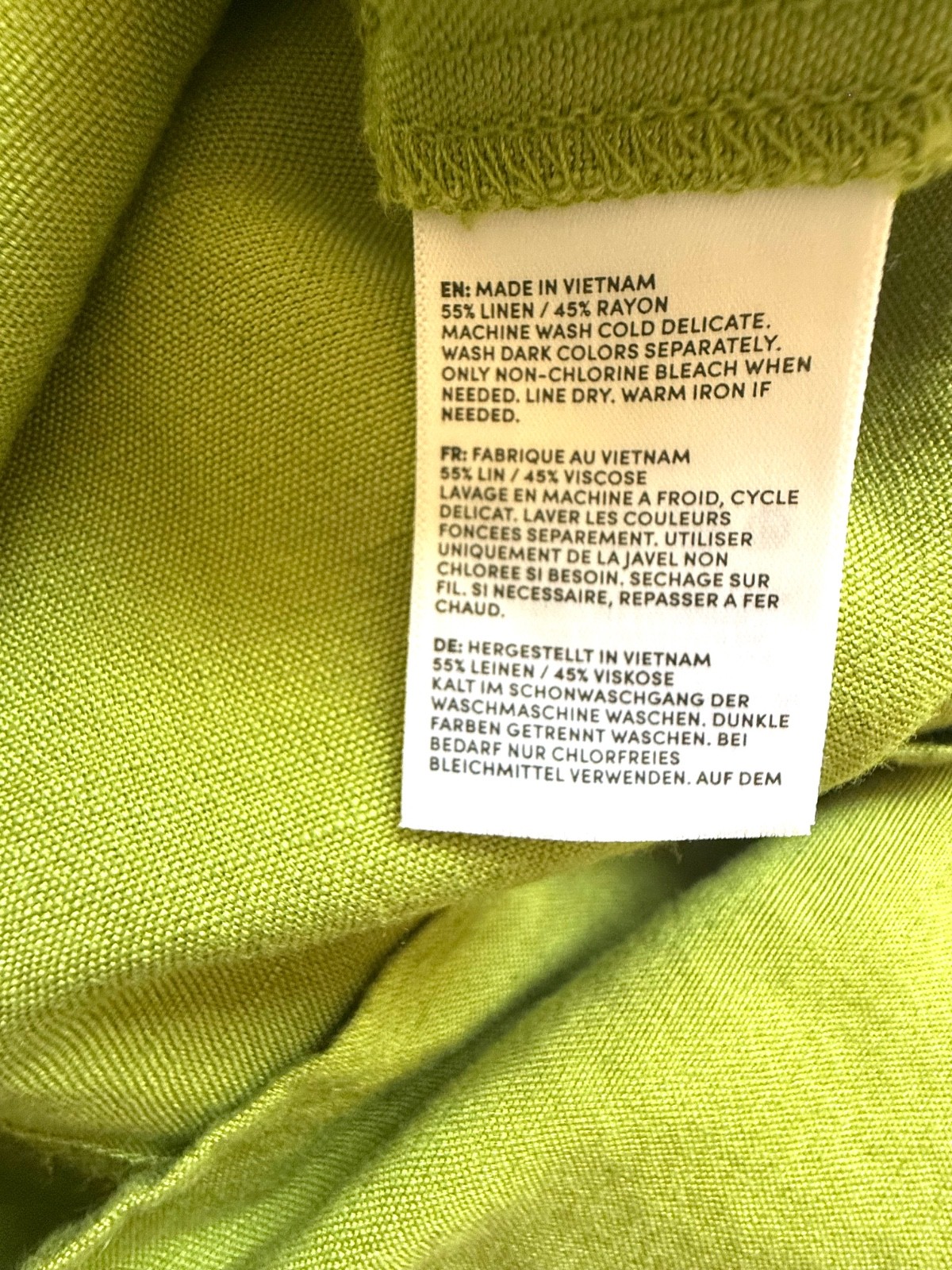 Lands’ End Linen Dress Womens Puff Sleeve 6T 35″L