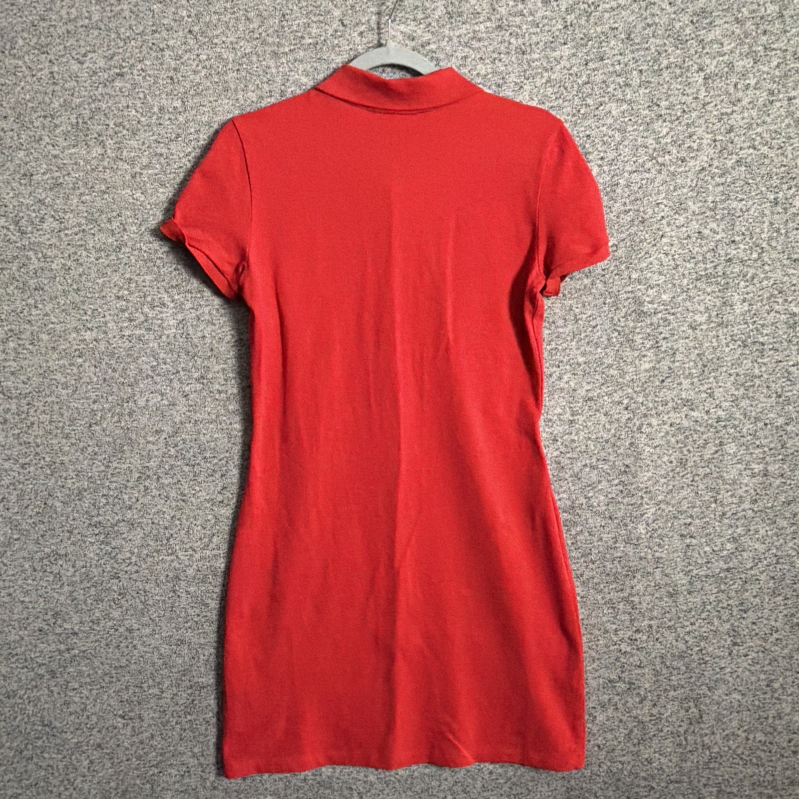 Lacoste Women’s 38 Solid Red Short Sleeve Pique Polo Dress