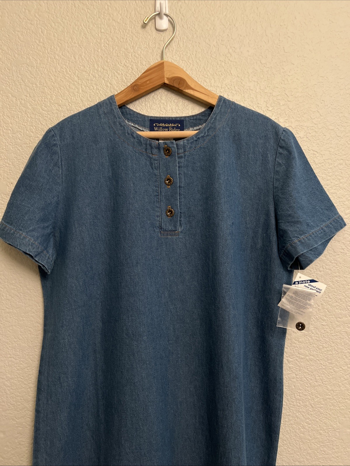 NEW Vintage Willow Ridge Sheath Shift Chambray Maxi Dress Art to Wear Coastal M