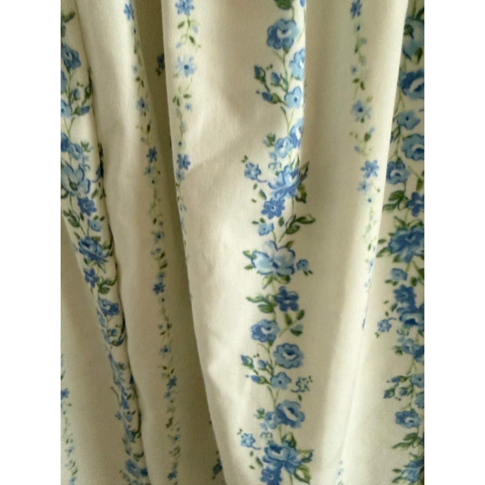 Blu Pepper Blue Floral Stripe Smocked Midi Dress Cottagecore XL