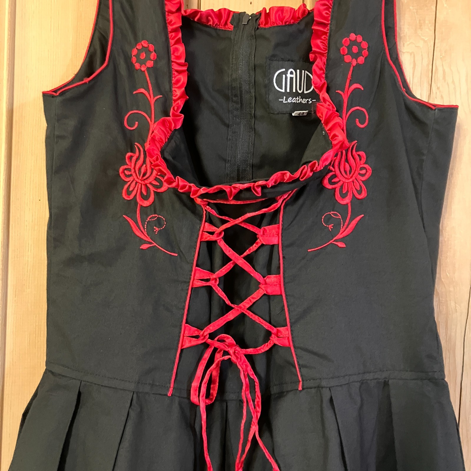 Gaudi Leathers Womens Oktoberfest German Lace Up Dress Size XL (44) Black SP EXC