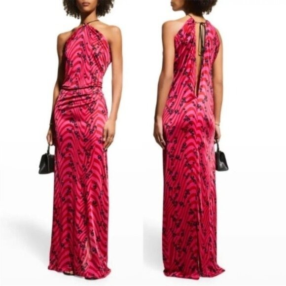 Philosophy di Lorenzo Serafini open back halter dress Psychedelic Maxi Size 2