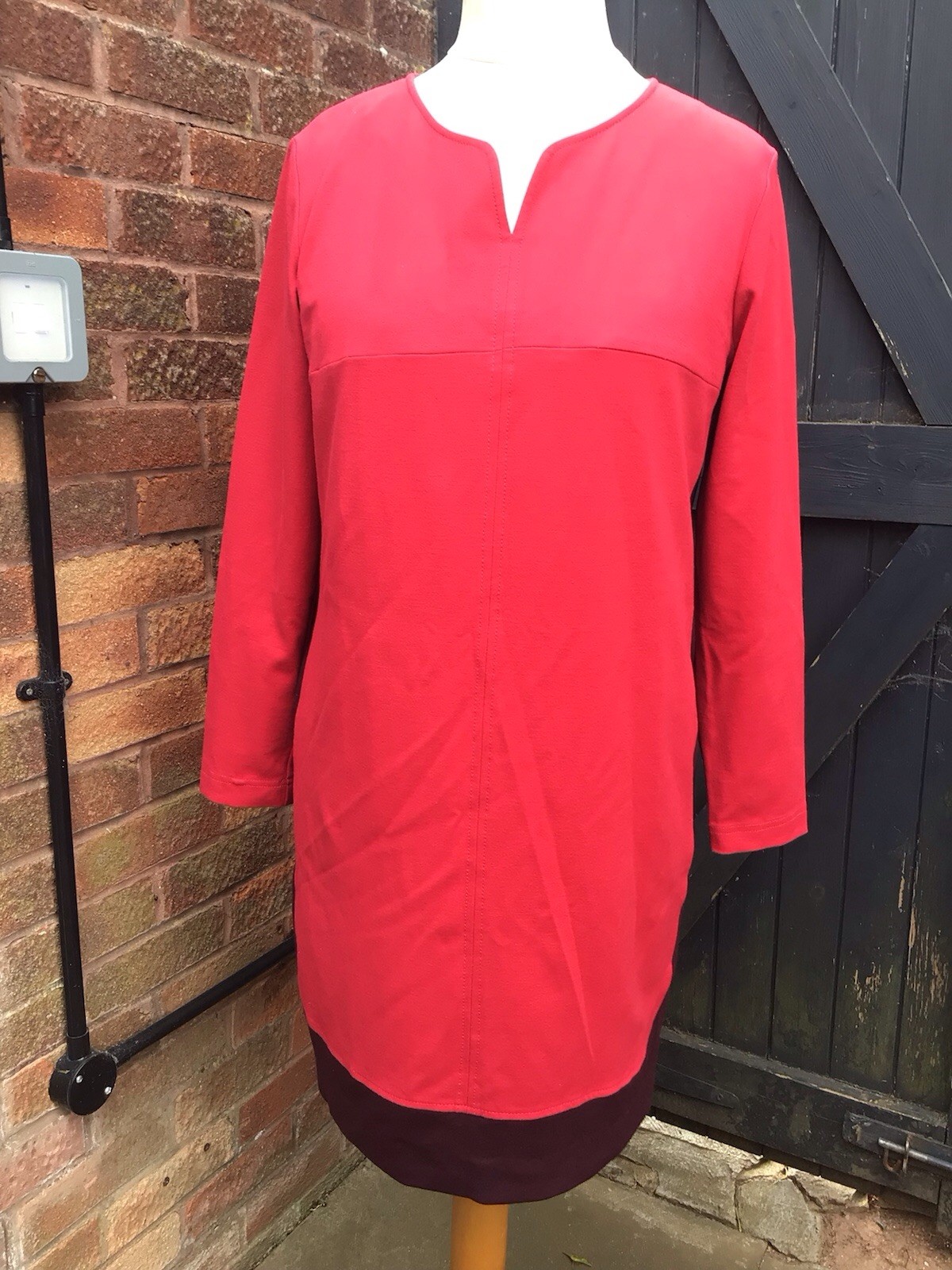 Riani Dress Pinky Red Size 14 Jersey Feel Relaxed Fit Bust 42 In 37 Inch Long
