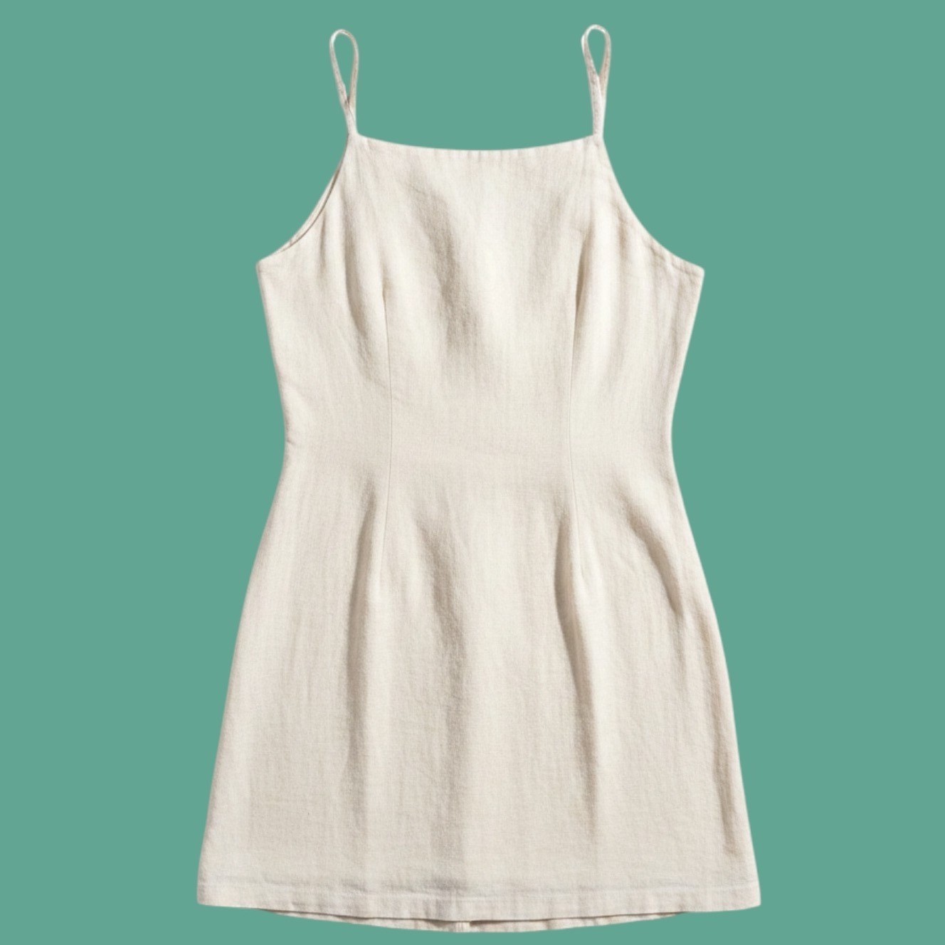 Lulus Oatmeal Linen Blend Button Front Mini Dress Cream Womens Size S
