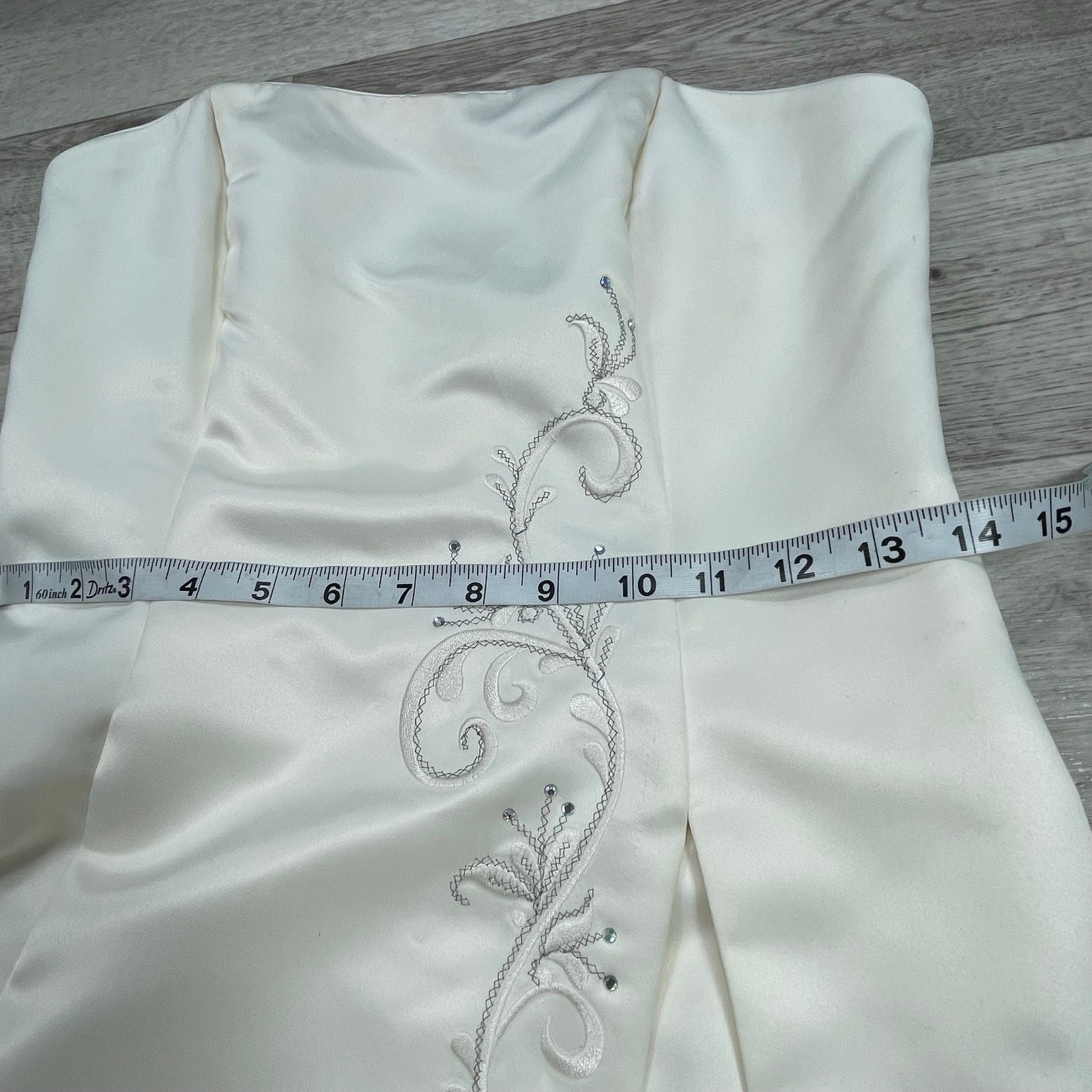 Y2K Scott McClintock Strapless Ivory Wedding Formal Dress Classic Princess Gown