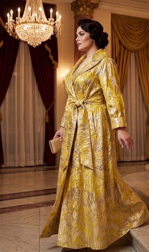 MARINA RINALDI FORMAL EVENING YELLOW/GOLD GOWN BROCADE DRESS US-20 NWT $2,800