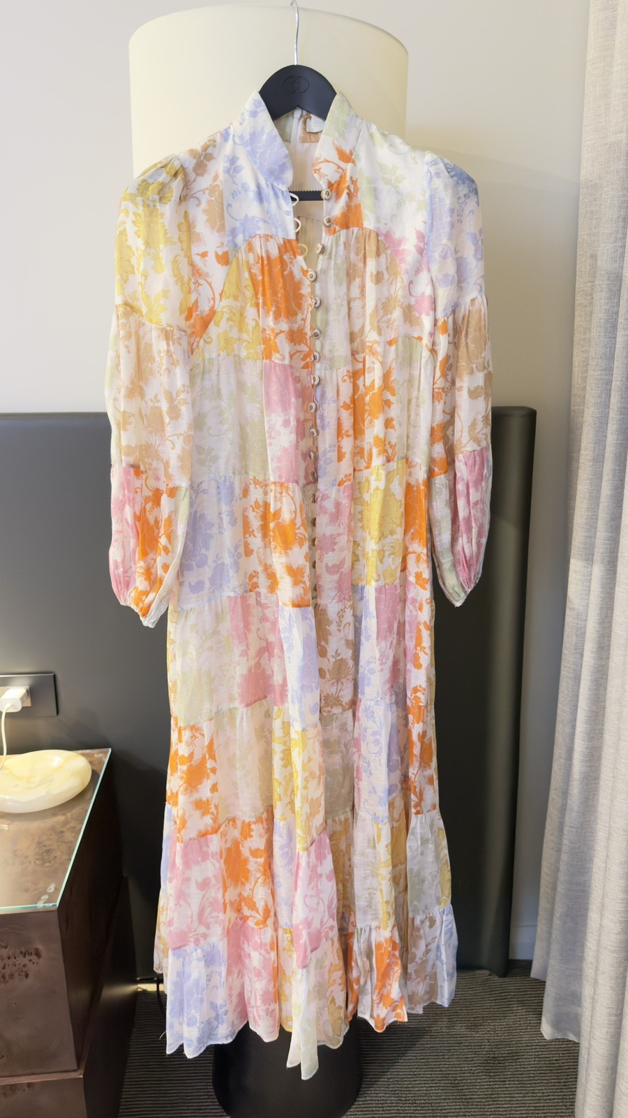 Zimmermann Post Card Lantern Floral Print Maxi Dress, Size 0/ AU 8