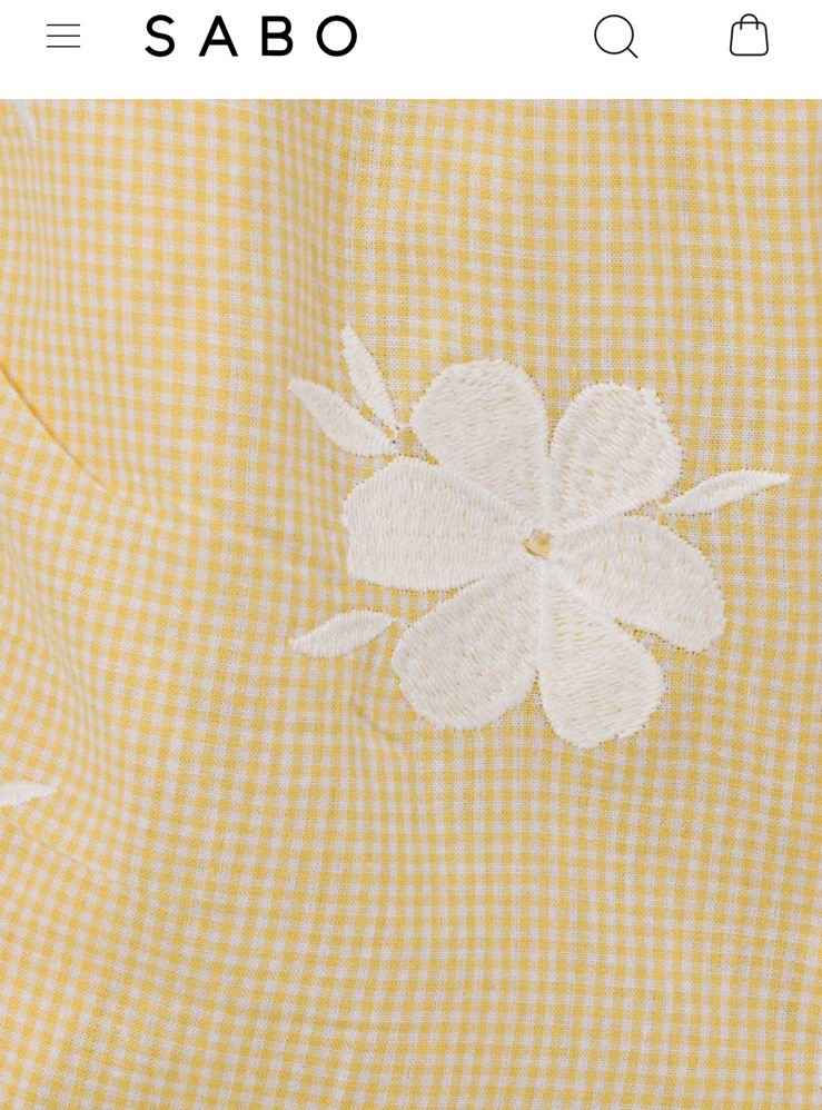 NWT SABO Jean-Maree Yellow Gingham Floral Cut Out Middle Midi Dress-Sz Large NEW