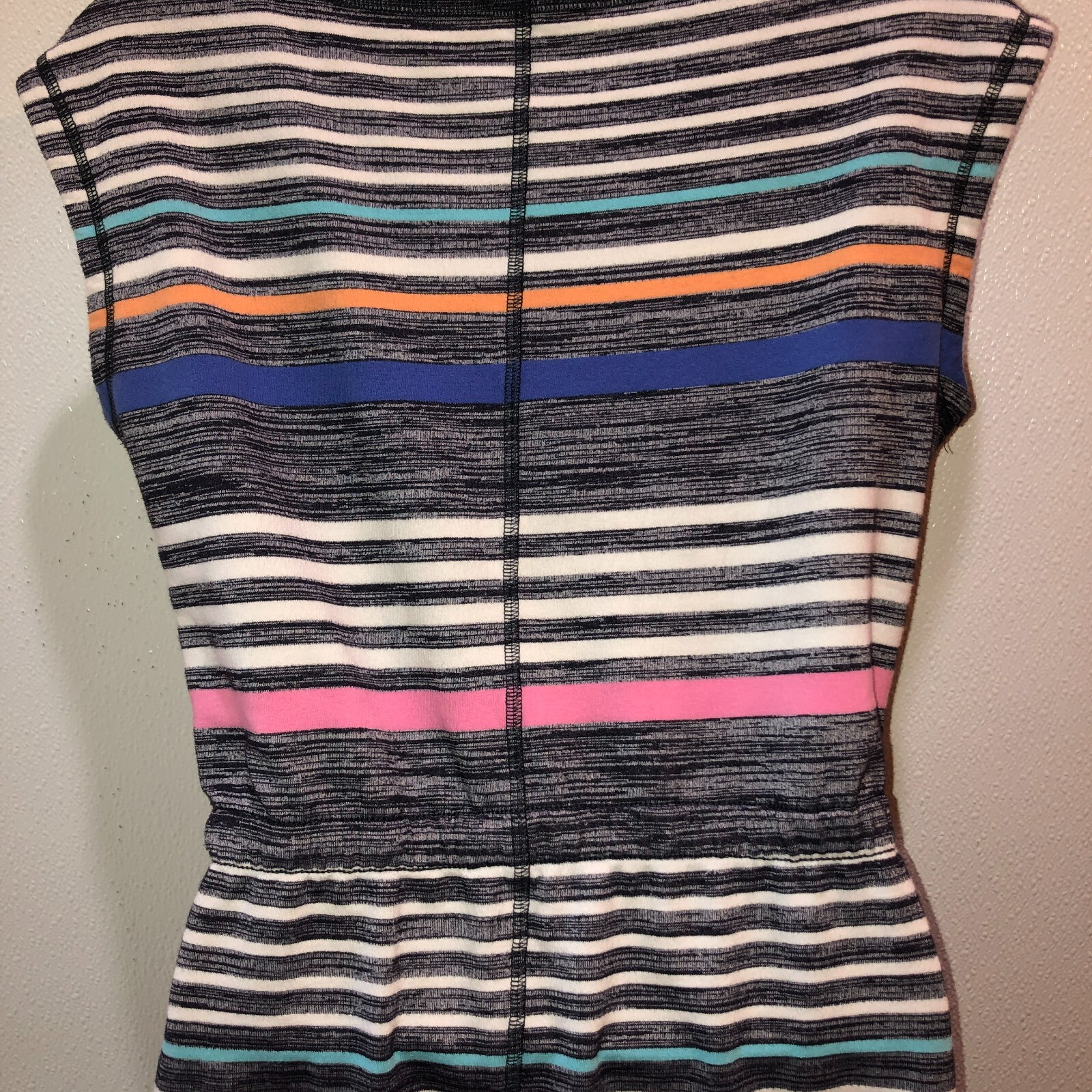 T by TALBOTS Small Multicolor Stripe Shift Dress Sleeveless Cotton Blend Pockets