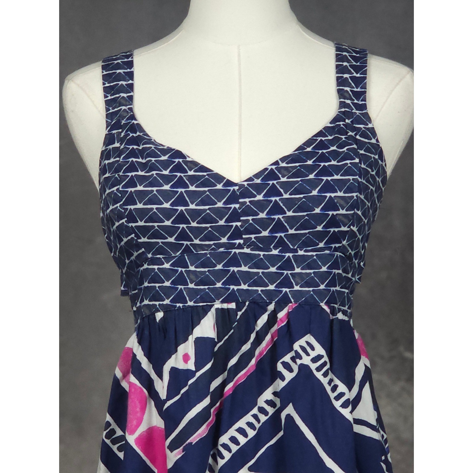 Roxy Geometric Cutout Back Mini Dress Y2K Inspired Surfcore Boho Festival M