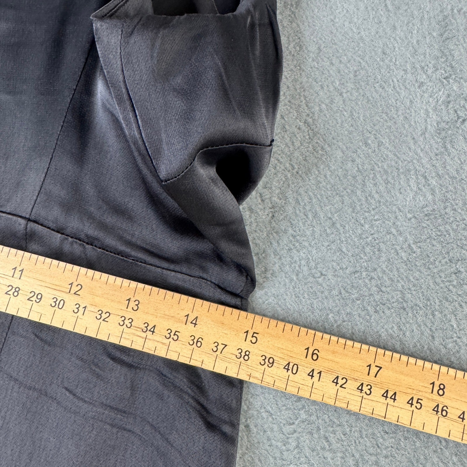 Madewell Black Satin Faux Wrap Midi Slip Dress V-Neck Straps AL307 Size 4