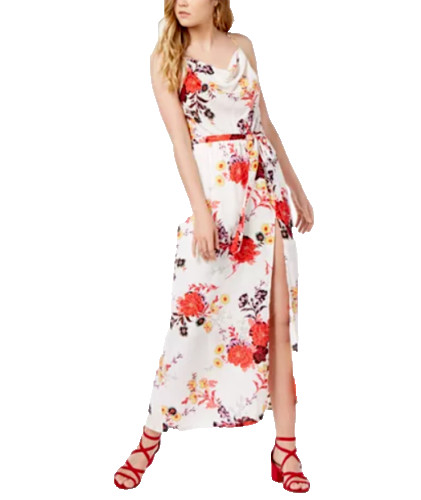 Material Girl Women’s Cloud Dancer Combo Sleeveless Cowl Neck Maxi Dress Size L