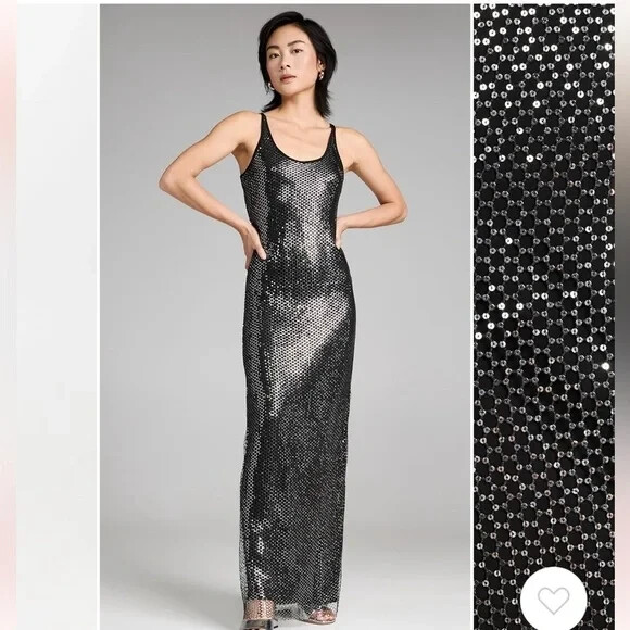 Rag & Bone Black Marcie Sequined Netted Gown Size X-SMALL Orig $550