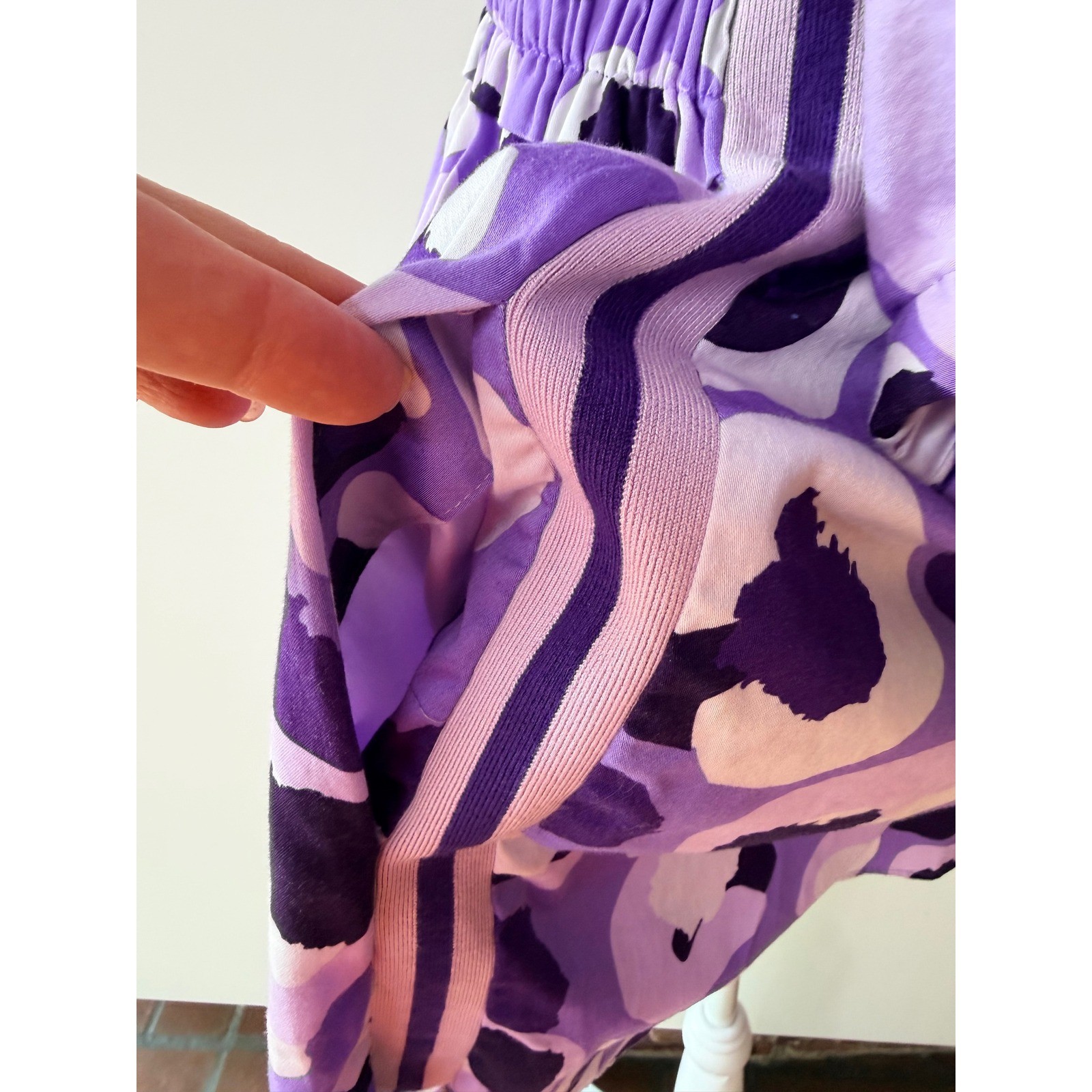 EMILY MCCARTHY Purple Leopard Preppy Gameday LSU Mod Dress Smocked Waist MEDIUM