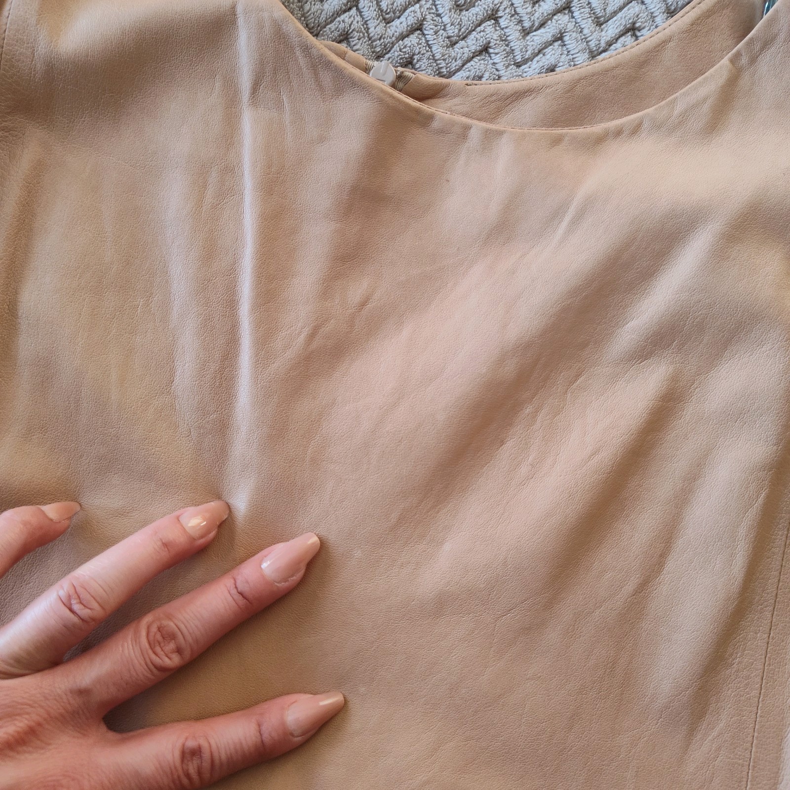 Vince Camel Leather Mini Shift Dress 8