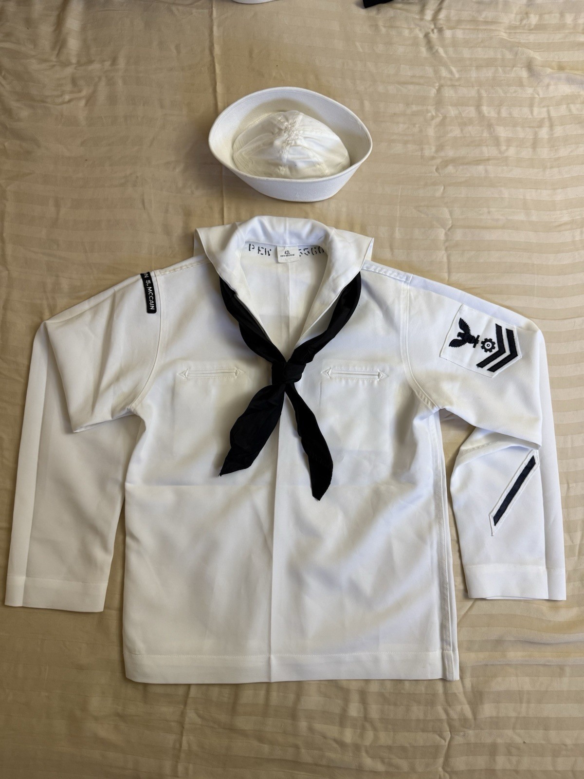 Authentic US Navy Dress White Full Set Size 38R 100% Wool