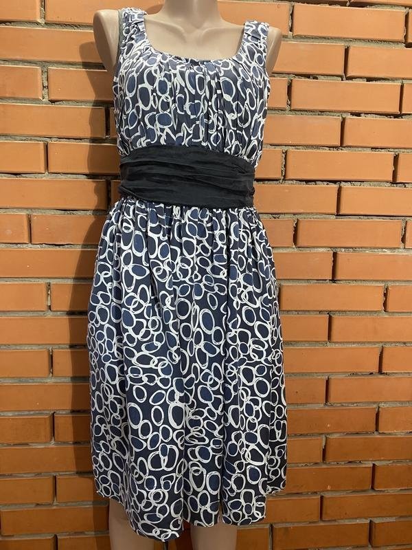 Women Vera Wang Dress Navy Silk 40 / L
