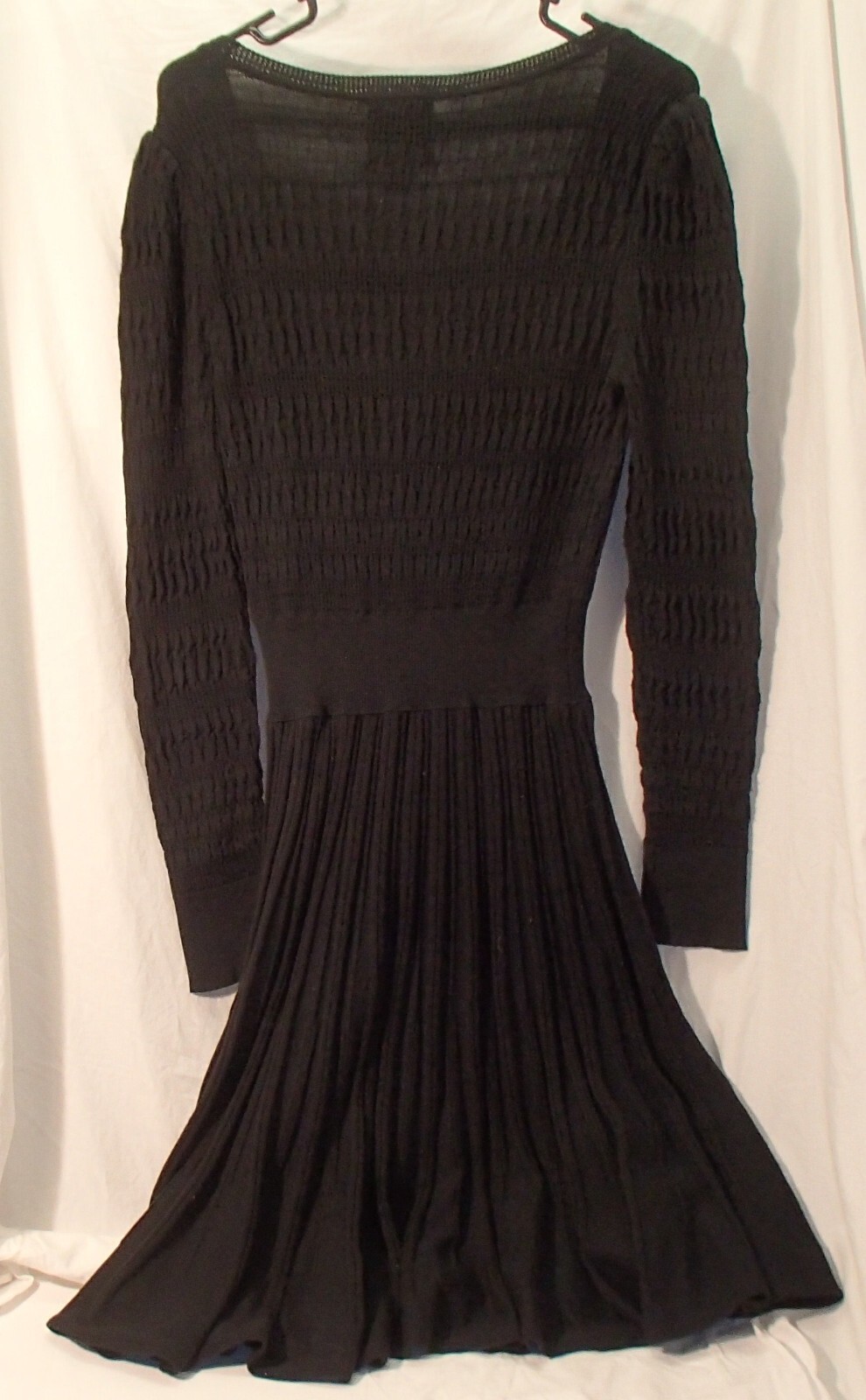 McGinn Black Cotton/Wool/Acrylic/Nylon/Polyester Blend Long Sleeve Dress Women S