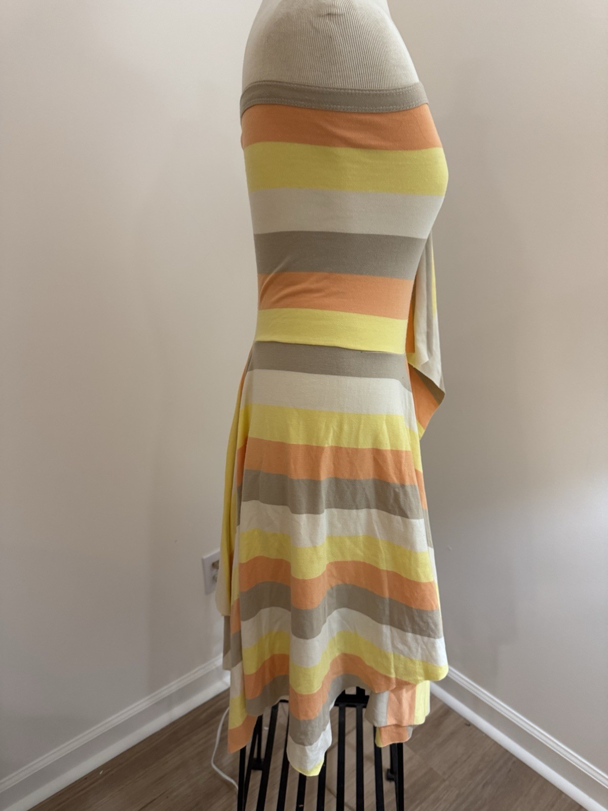 Tiffany Alana Strapless Multicolor Striped Knit Dress SZ M/L Vintage Y2K 20+YO