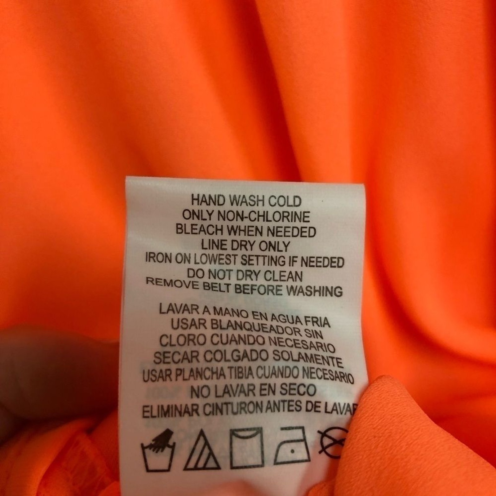 GB small tangerine, orange chiffon cross bodice elastic waist, flare sleeves