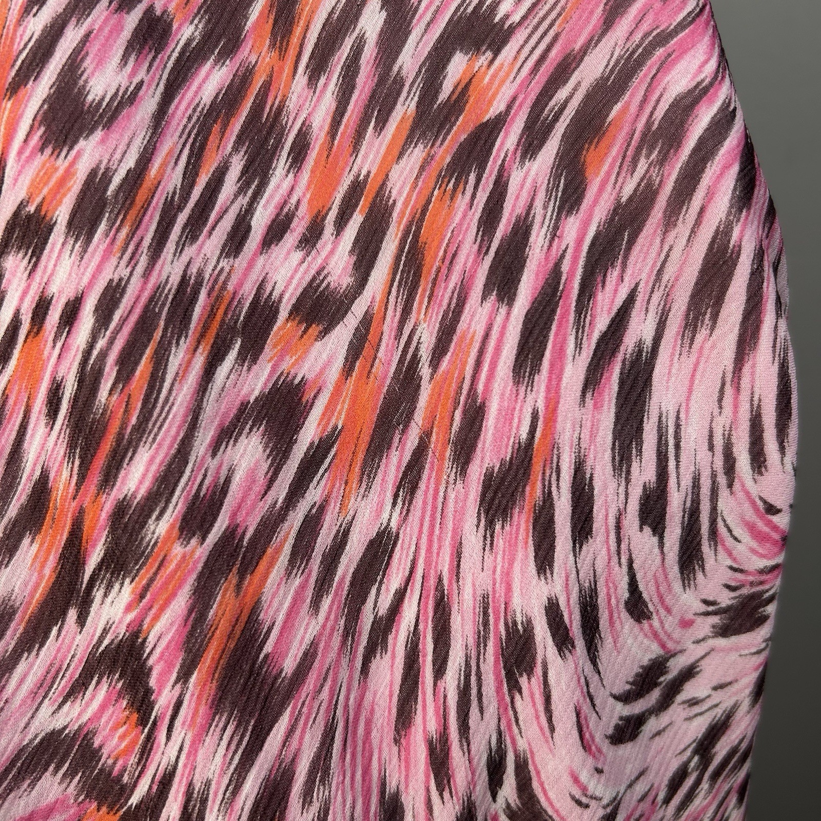 Y2K BCBGeneration Silk Leopard Midi Halter Dress Asymmetrical Hem Women’s Sz 2
